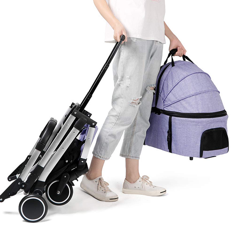 Cinque Passeggino, 4-Wheel Cat Passeggino, Jogger Cinque Passeggino, Gatto Cane Cage Passeggino, Pieghevole Cane Passeggino con Staccabile Vettore E Bagagli Carrello di Piccole E Medie Pet