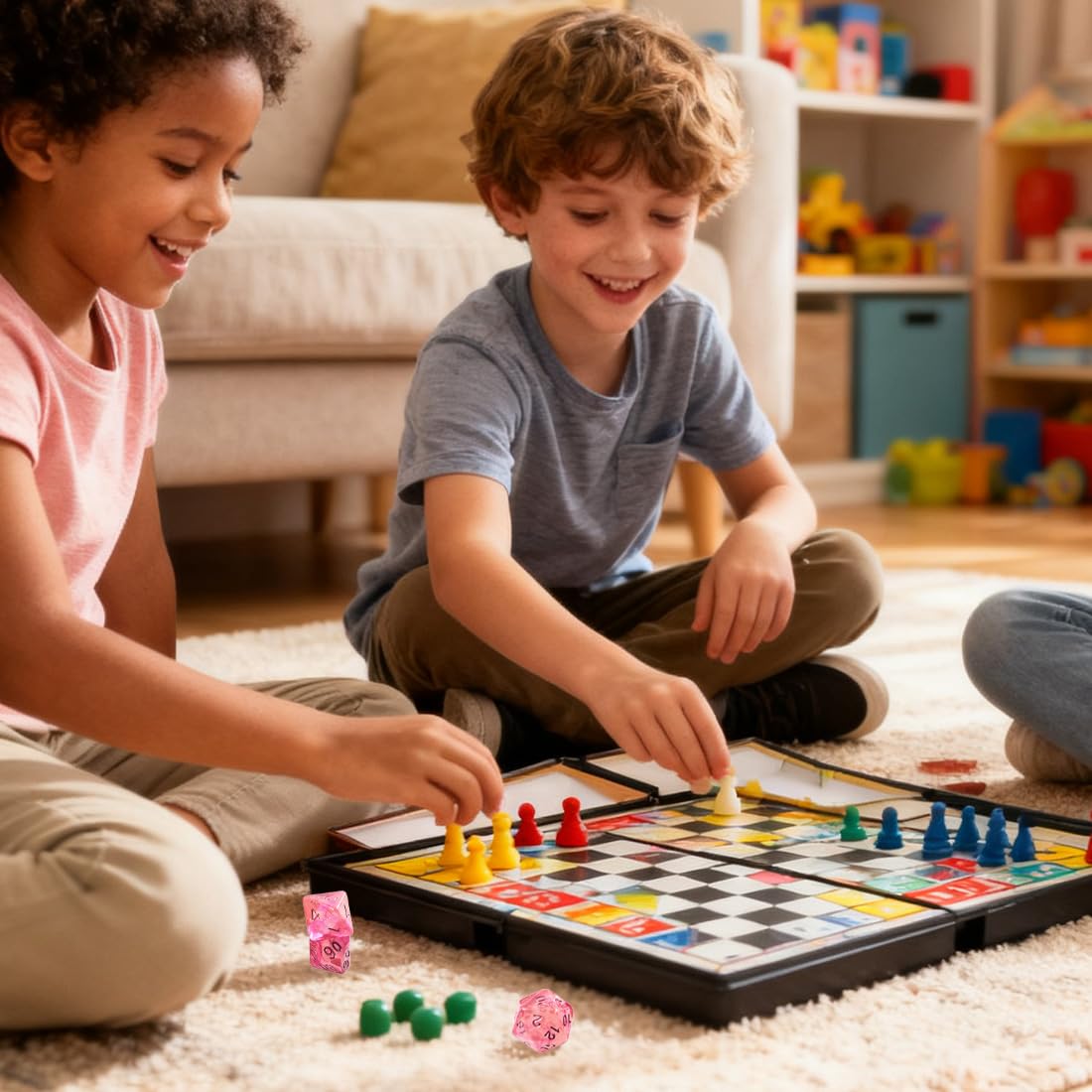 Set de 7 Dados Poliédricos (rosa)