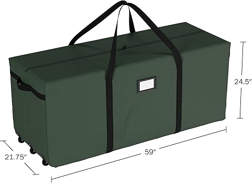 Miniatura 2 de Bolsa de almacenamiento prémium Elf Stor para árbol de Navidad, bolsa con ruedas, Poliéster & Mezcla de poliéster, Verde, L