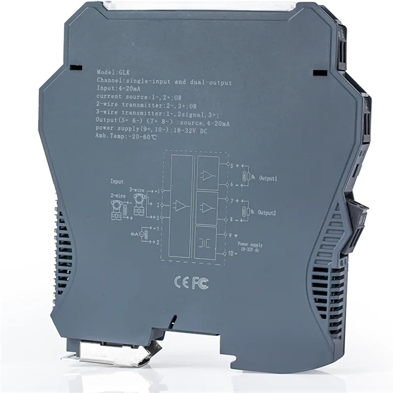 MNEXQML 1PCS Analog Signal Isolator Multiple Channels 4-20mA/0-5V/0-10V Input Output Current Voltage Distributor Collector(2IN2OUT,Output 4-20MA_Input 0-10V_DC24V)