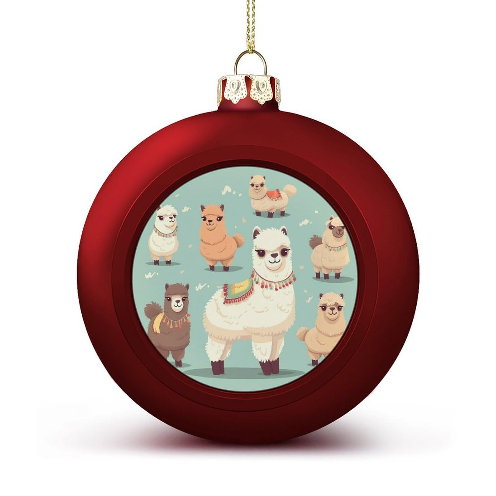 Alpacas Christmas Balls Ornaments for Xmas Christmas Tree 1.6" Hanging Shatterproof Xmas Balls Hanging Decor Pendants for Holiday Party Outdoor Indoor DIY Craft Supplies