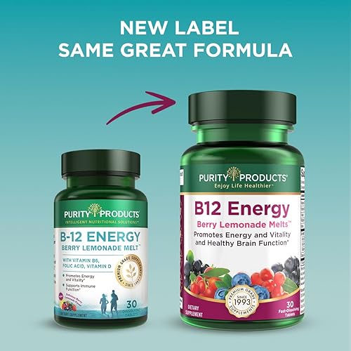 Miniatura 6 de Purity Products MagBlue + B-12 Energy Melt - MagBlue (bisglicinato de magnesio tamponado + vitamina D3 + arándanos orgánicos + más) - B12 Berry Melt