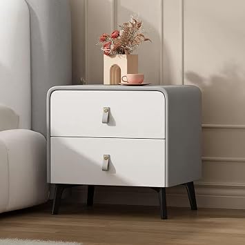 Bed end Table Storage, Wood Nightstand for Bedroom, Bedside Cabinet with Drawer, Modern Bedside Desk Table, Tall Side end Table, Bedside FurnitureLight Gray,45x40x50cm