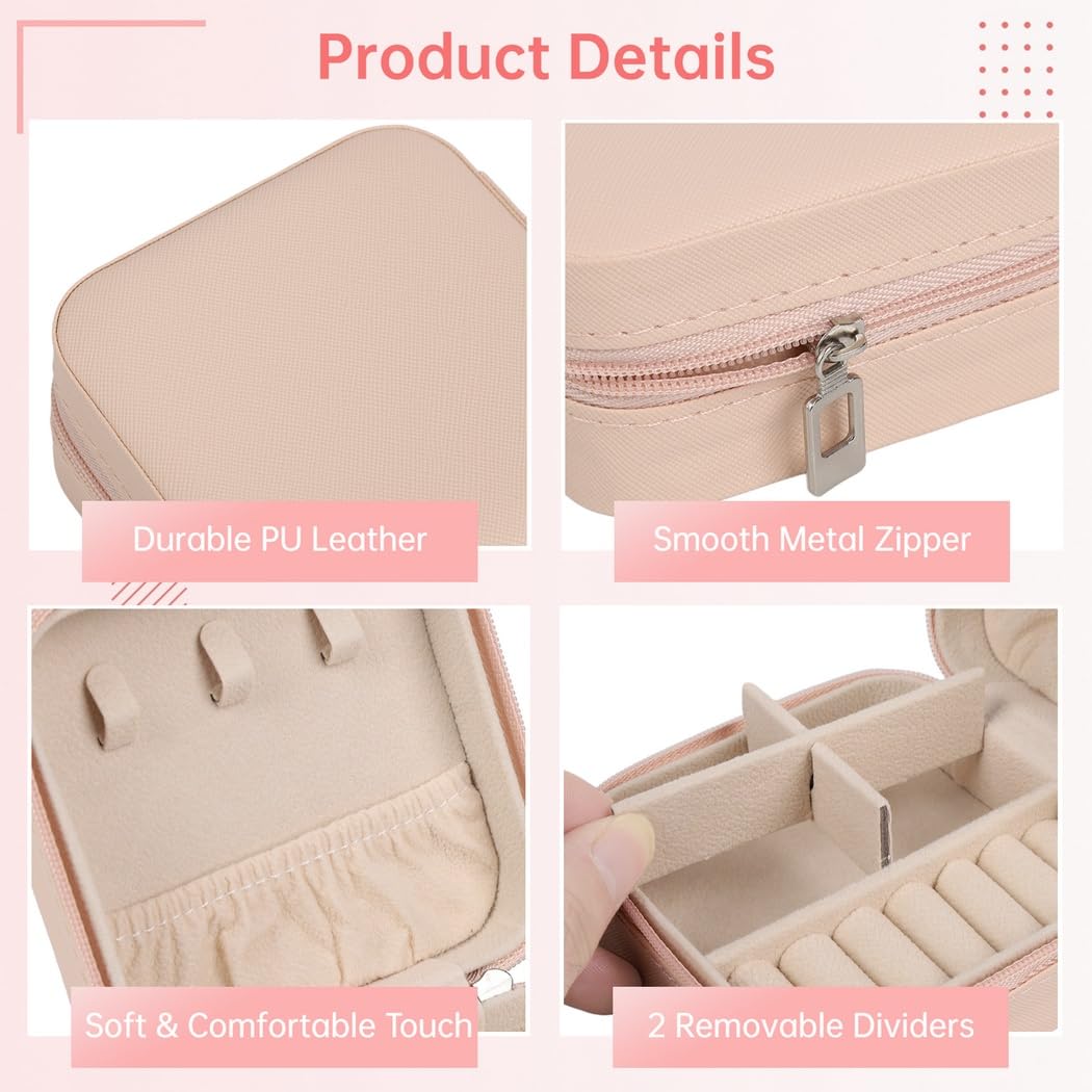 12 szt. mini etui na biżuterię, przenośny organizer na biżuterię, 9,9 x 9,9 x 5 cm, pudełko do przechowywania biżuterii ze skóry PU z zamkiem błyskawicznym, mały uchwyt na biżuterię, na