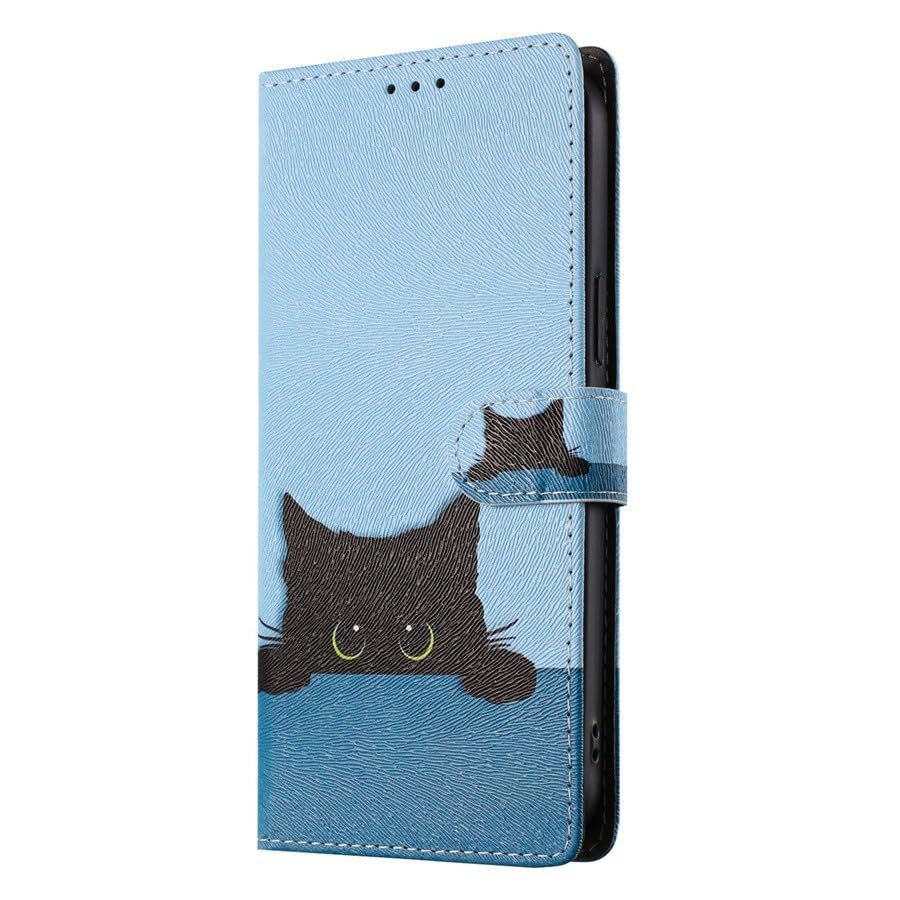 Étui pour Samsung S26 Ultra housse portefeuille en cuir avec clapet magnétique motif chat noir