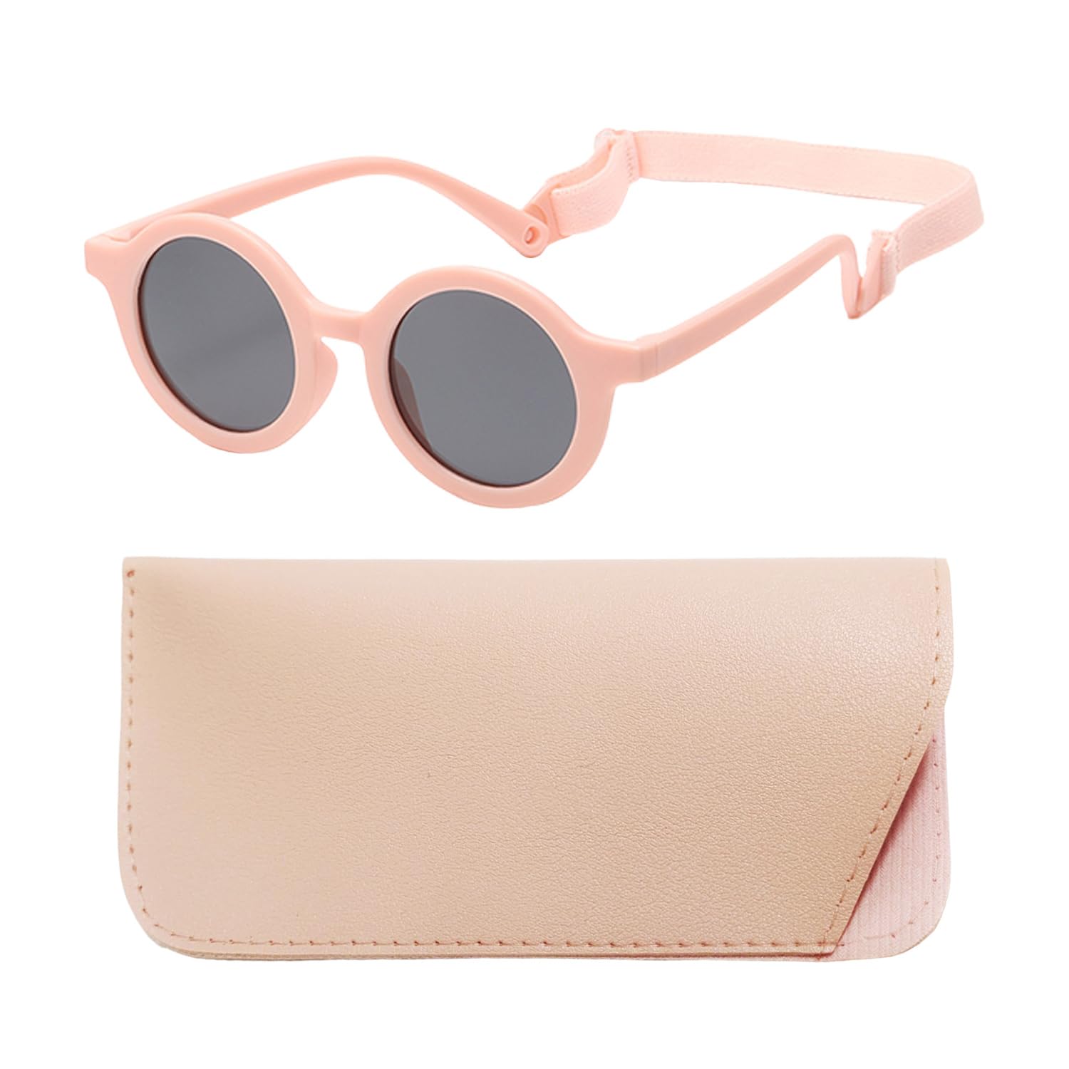 ZBHDEYG 1 pieza de gafas de sol para bebés, 1 pieza de bolsa para gafas, gafas de sol de playa al aire libre, gafas de sol ovaladas para niños, gafas para niños pequeños