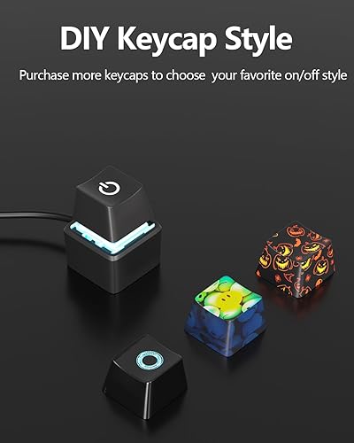 Miniatura 4 de Oddtone Interruptor de alimentación de computadora de escritorio, cable adaptador de control de fuente de alimentación, 65 pulgadas, botón de