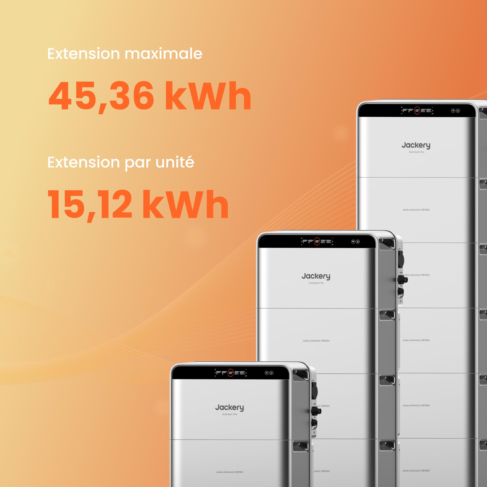 Jackery BP2500 Erweiterungsbatterie für SolarVault 3 Serie, 2,52 kWh Zusatzspeicher, erweiterbarer Solarspeicher für Zuhause, Plug & Play