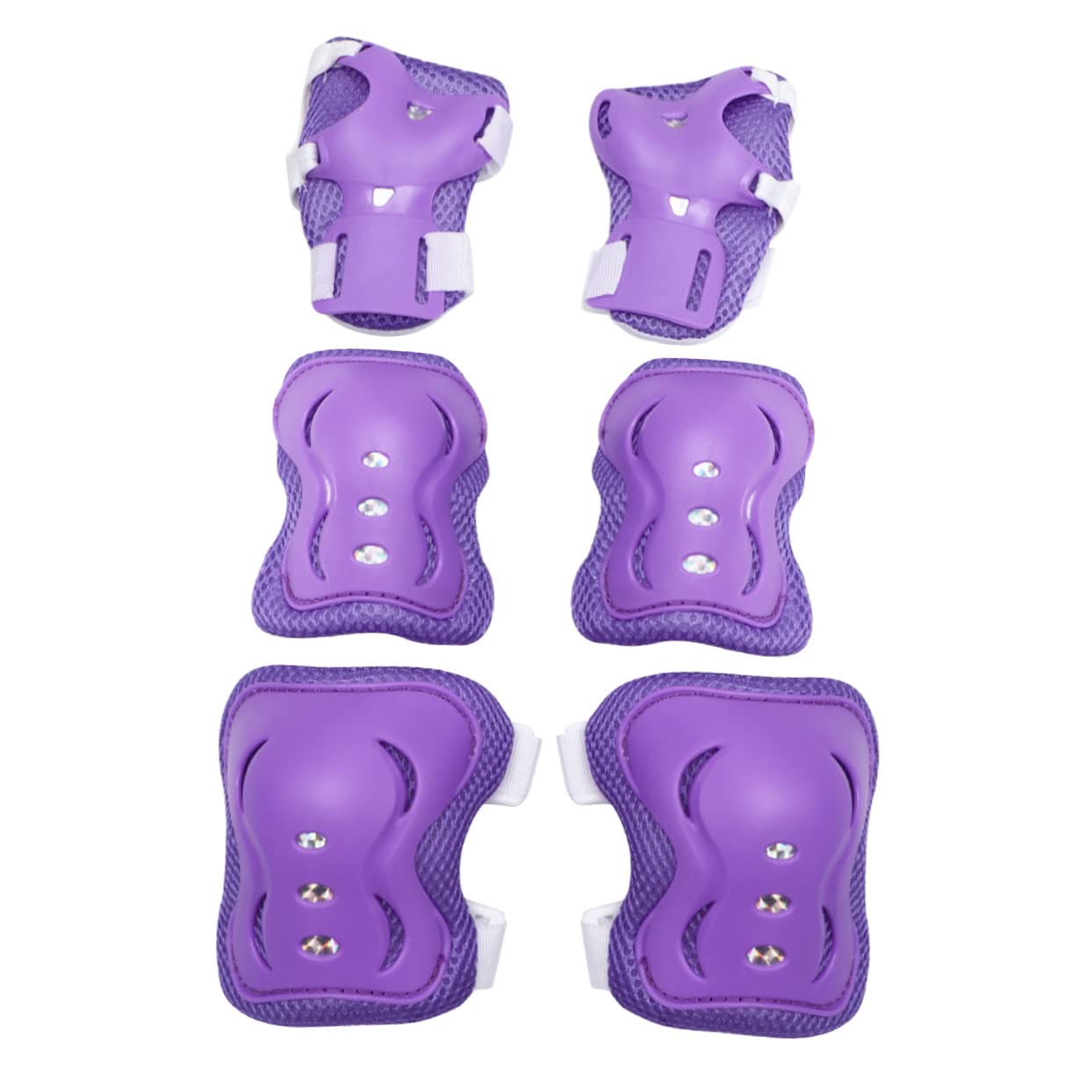 SUPVOX 6Pcs Protective Gear for Elbow Pads Wrist Guards Knee Pads for Skateboarding Cycling Scooter Riding Purple