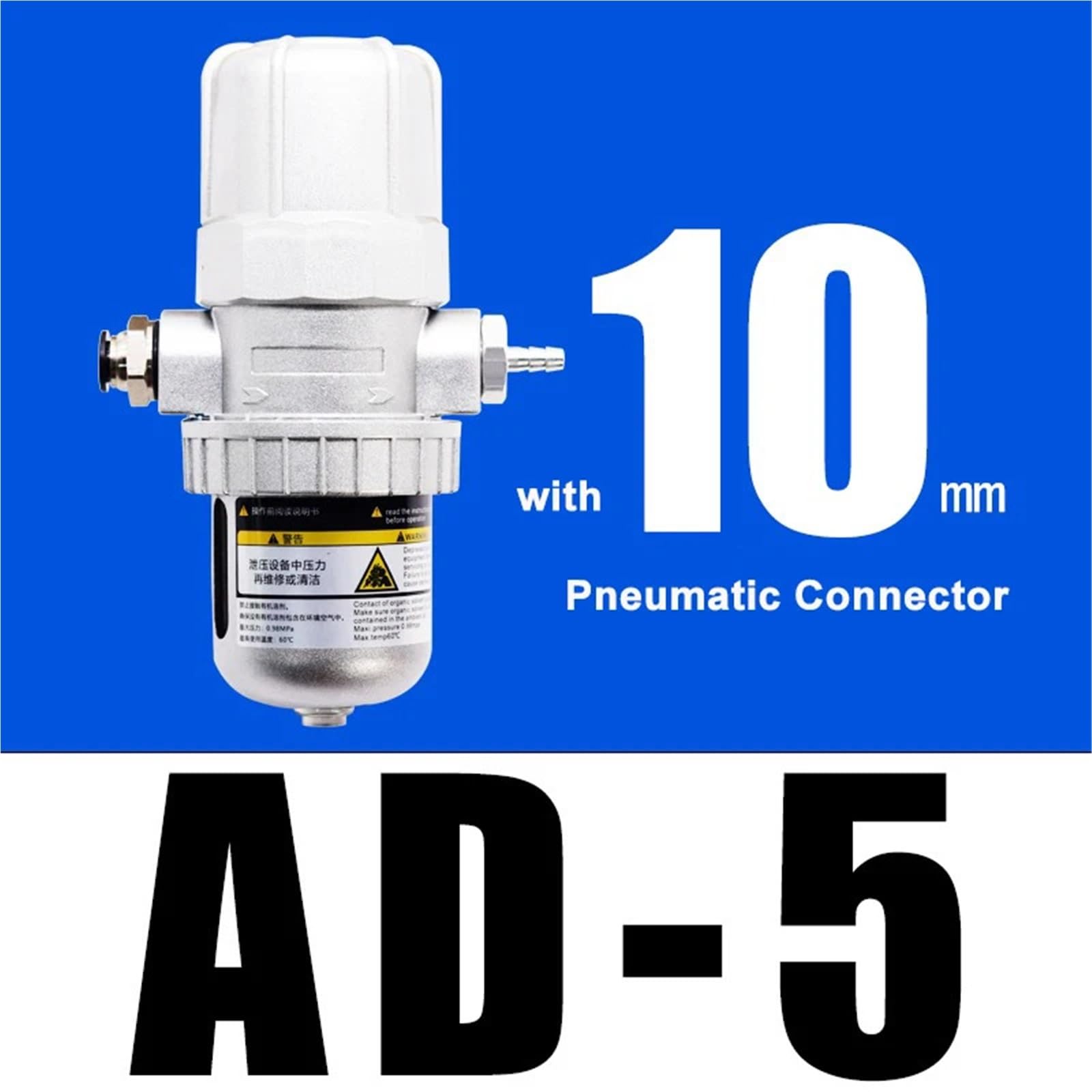 Valvola di scarico automatica compressore d'aria pneumatica valvola AD-5 dotata di un filtro regolabile 1 pz (AD-5 e PC10-G04)