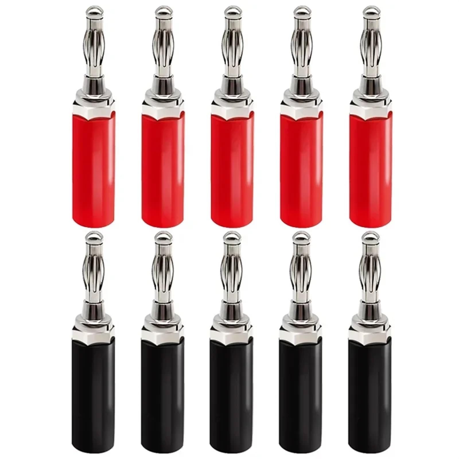 20/80/200 szt. 4 mm Kabel adaptera kabla audio Złącze głośnika Nikl/chromowanie terminal jack audio bananowy(5 Red 5 Black)