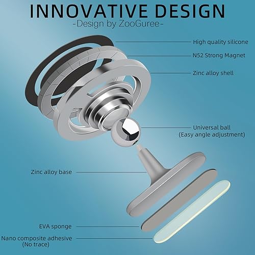 Miniatura 3 de Soporte magnético de teléfono para automóvil 20 imanes fuertes Soporte giratorio de 360 para tablero de instrumentos manos libres Soporte de