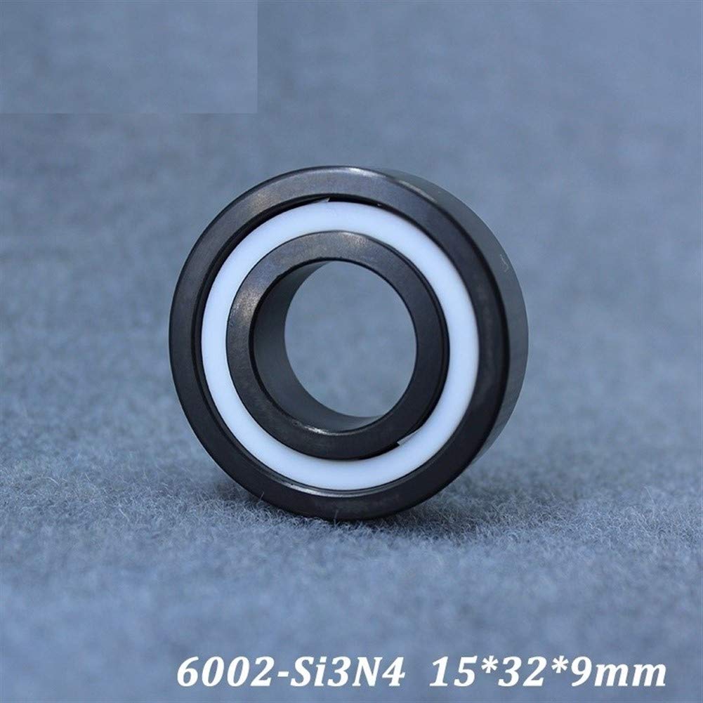 Rodamiento de bolas de cerámica completa 6002 - Material Si3N4, 15x32x9 mm, alto rendimiento, no magnético, jaula de PTFE, 1 unidad