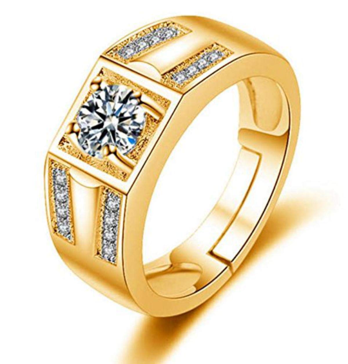 MYKI Super Stylish Cubic Zircon Adjustable Mens Ring (Gold) (B08Y582HNY) Amazon Price History, Amazon Price Tracker
