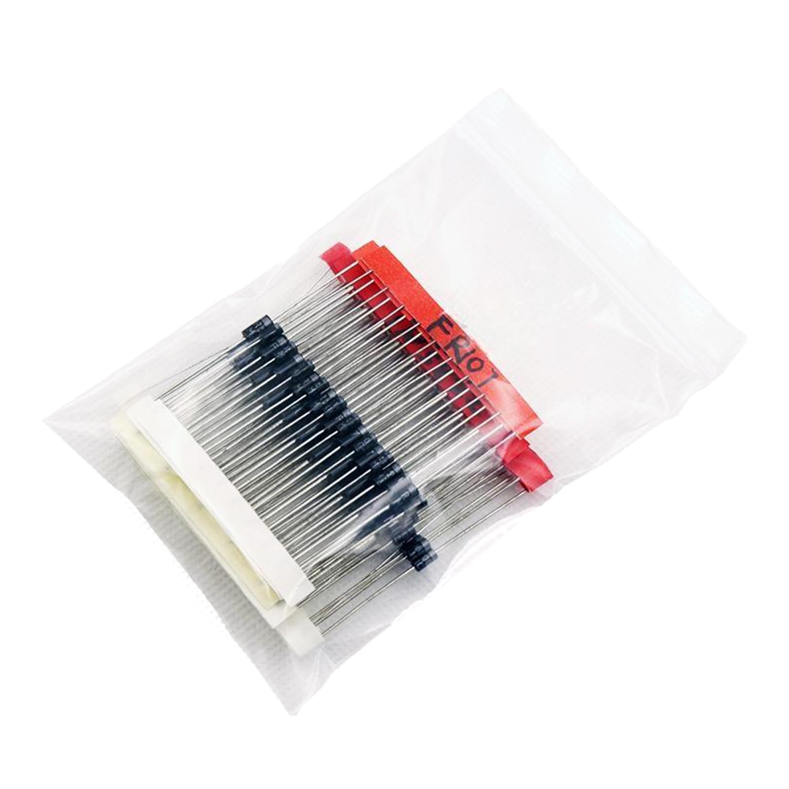 Pack of 100pcs Straight Pin Diodes 1N4148 1N4007 1N5408 1N5819 1N5399 1N5822 FR107 FR207 for Circuit Repair Circuit Accessories — view 3