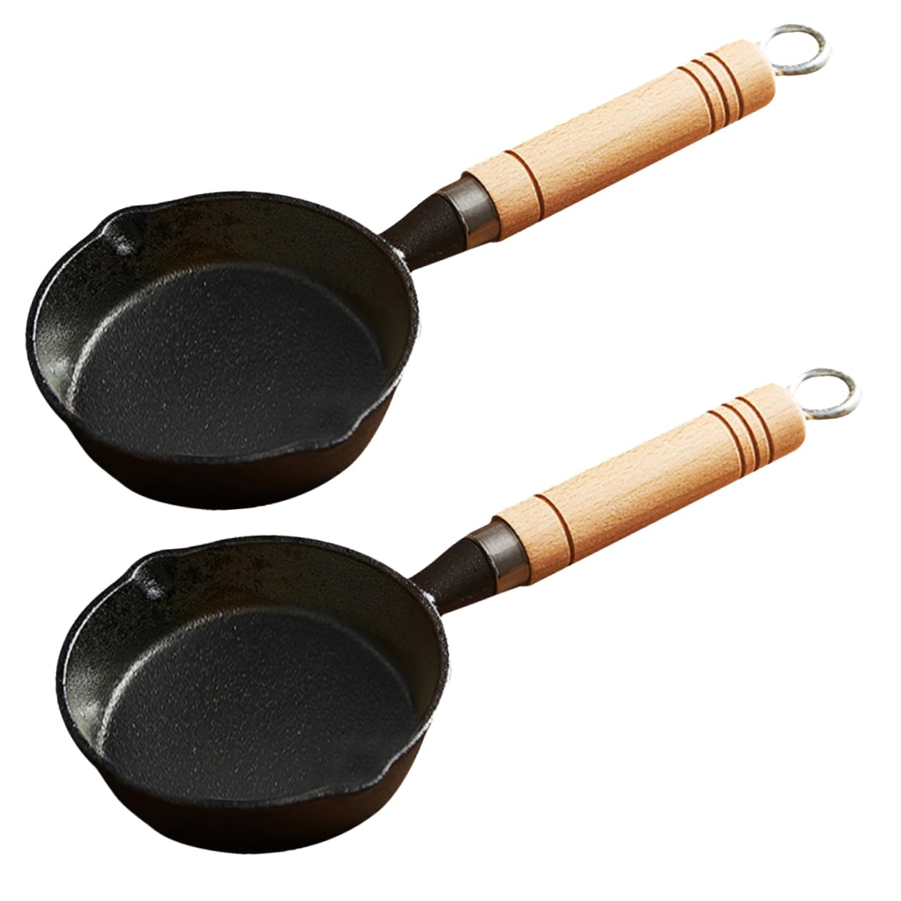 Luxshiny 2pcs Cast Iron Melting Pot with Spout Small Pot for Butter Cheese and Oil Efficient Heat Conductivity for Quick Cooking for Home and Bakeries