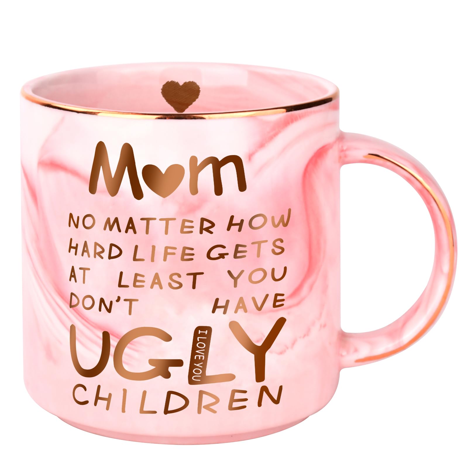 OEAGO Mothers Day Mug Gifts for Mum, 330ml Funny Coffee Mug, Mum Birthday Gifts for Stepmum Grandma from Daughter Son, Mothers Day Presents for Mummy Wife Women on Birthday Christmas Anniversary(Pink