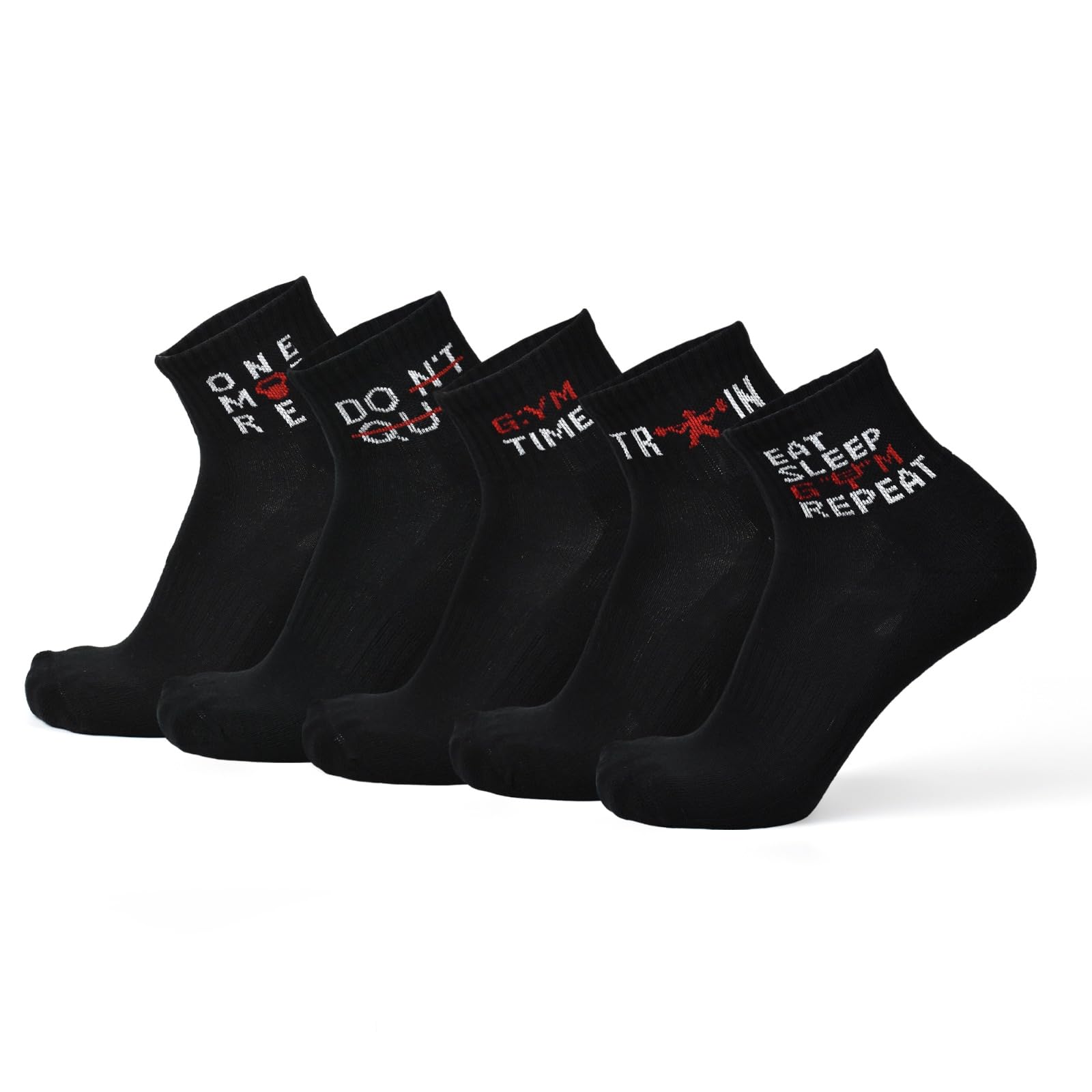 Gym Socks for Men Workout, Ankle Sock Cotton, Odor Free, Breathable, Comfortable, Non-Slippery, Workout & Sports Socks, Running, Athletic Socks Men & Women - Blackk-image-24