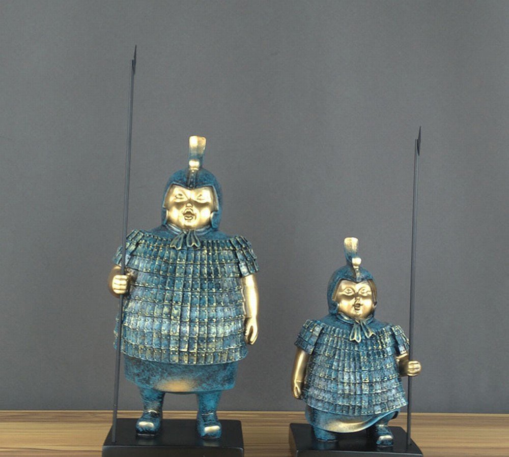 Guerreros de Terracota escultura artesanal premium de coleccionista en bronce de 34cm