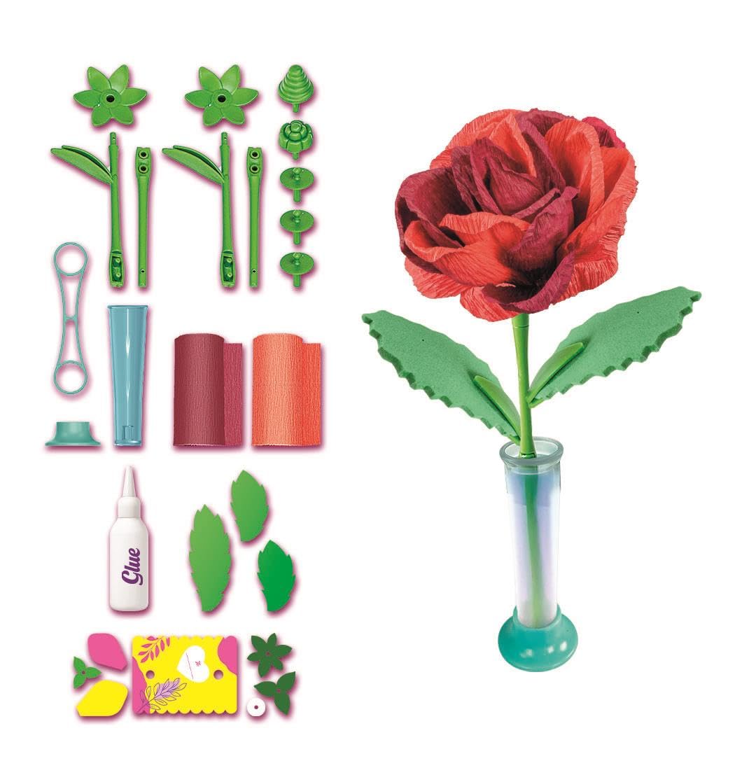 Clementoni IDEA Small Flower Rose, Create Your Flower kit, Gift Set, 18877, red - Image 4