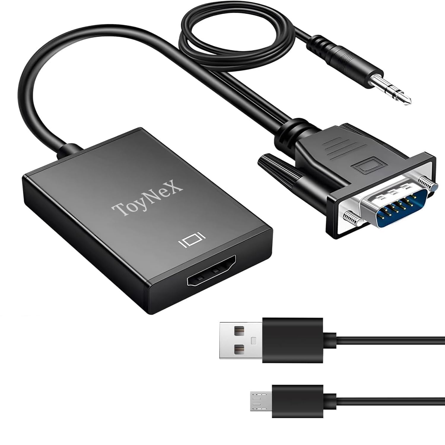 ToyNeX VGA to HDMI Converter 1080P VGA to HDMI Signal Adapter with 3.5mm Audio Jack and Power Cord for TV Stick Computer Desktop Laptop PC Monitor Projector Plug and Play.-image-45