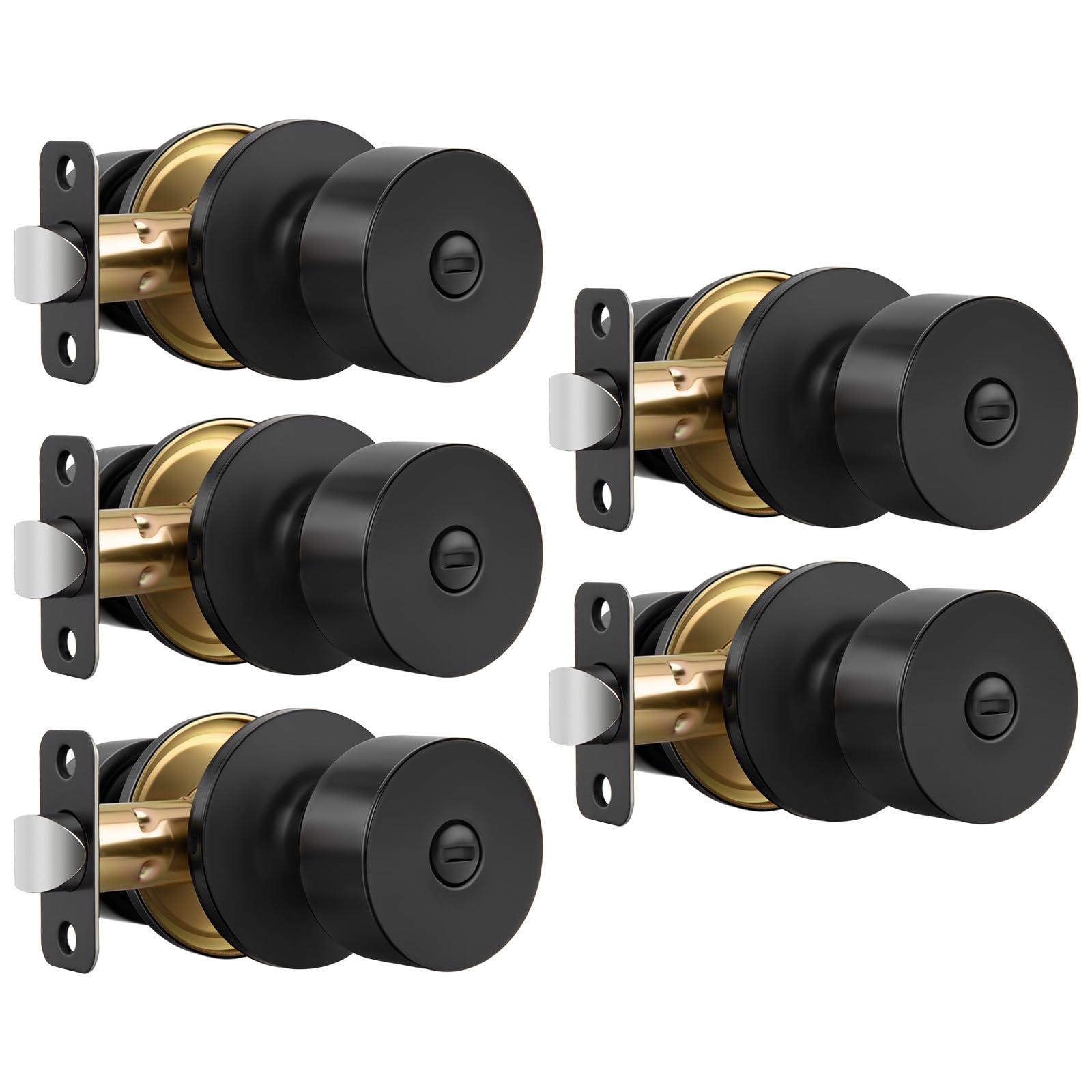 Haidms Matte Black Closet Door Knobs - 6 Pack -15