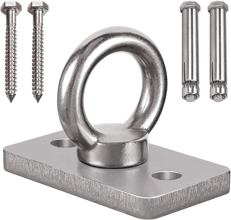 1800lb Capacity Wall Ceiling Mount Bracket for Suspension Strap, Battle Rope Anchor Ceiling Hook for Gymnastic Ring, Body Weight Strength Training System, Yoga Swing Hammock, Boxing Equipment