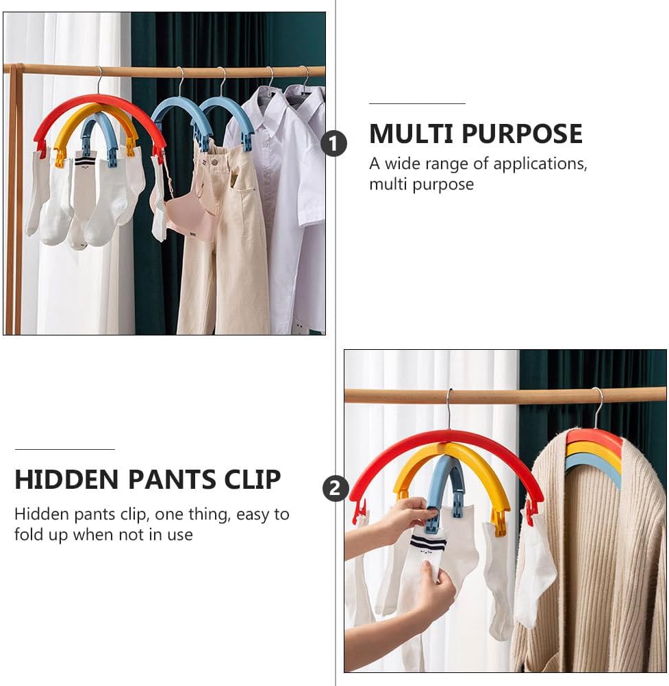 Cabilock Cute Hangers Multipurpose Clothes Drying Rack Rotating Pants Hanger Windproof Clamp