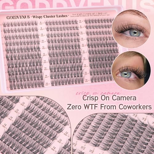 Image of Lash Clusters Kit 9-14mm Wispy Eyelash Clusters Lashes Natural DIY Lash Extension Kit Short Cluster Eyelash Extensions Kit 300pcs C Curl Individual Lashes Cluster Eyelash (With Tweezers)