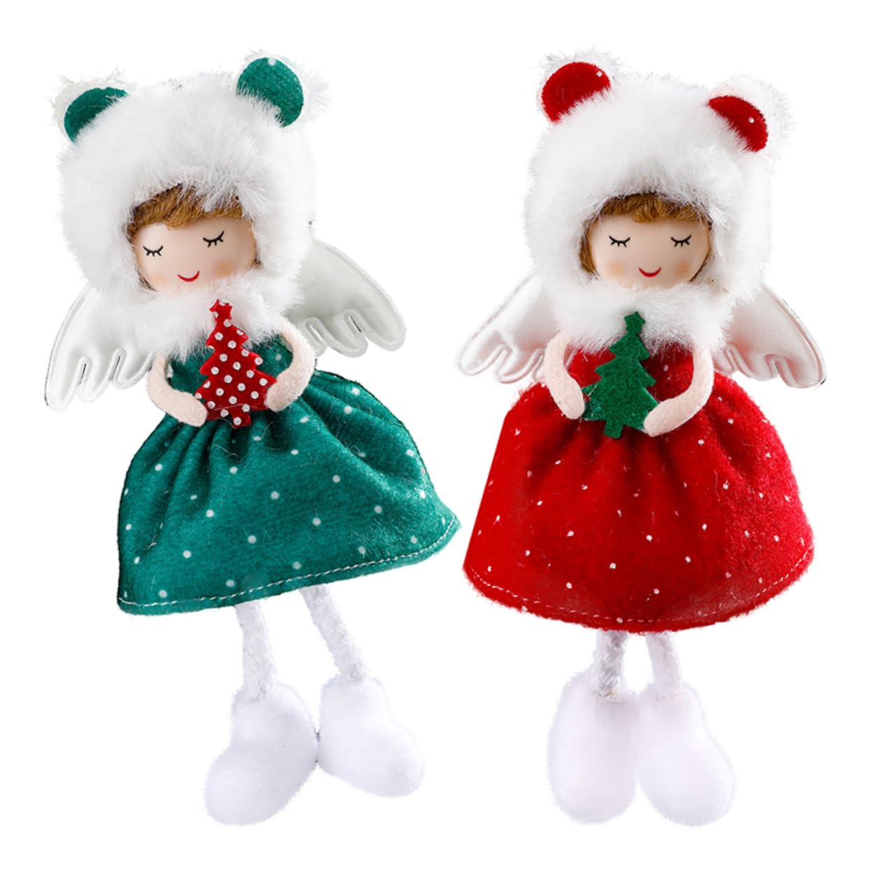 Zerodeko 4 Ensembles Charme Fille Ange Décorations d'ange Fleurs Artificielles Décorations Poupée Ange De Décoration De Noël Guirlande Lumineuse Solaire D'extérieur Fée Peluche 2 Pièces * 4