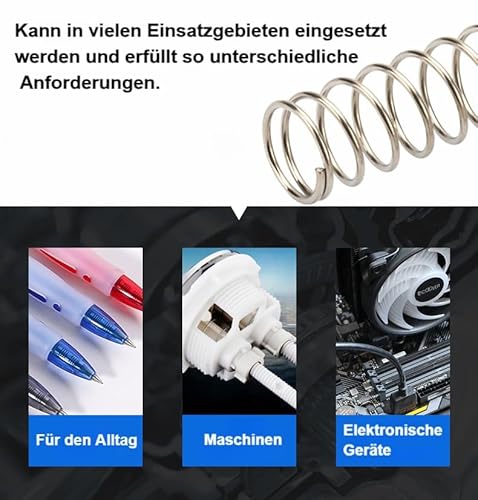 420 Stück Druckfedern Edelstahl-Sortiment – 24 Größen für Modellbau, Mechanik & DIY mit Sortierbox | Edelstahl-Federn