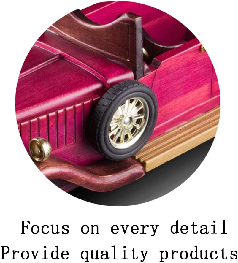 mwater Vintage Car Tabletop Wine Rack, Size (15.4ix5.5X 5.1in) Wooden Handmade Vintage Classic car Model Wine Rack, Capacity 750ml Bottle (red) (Red)