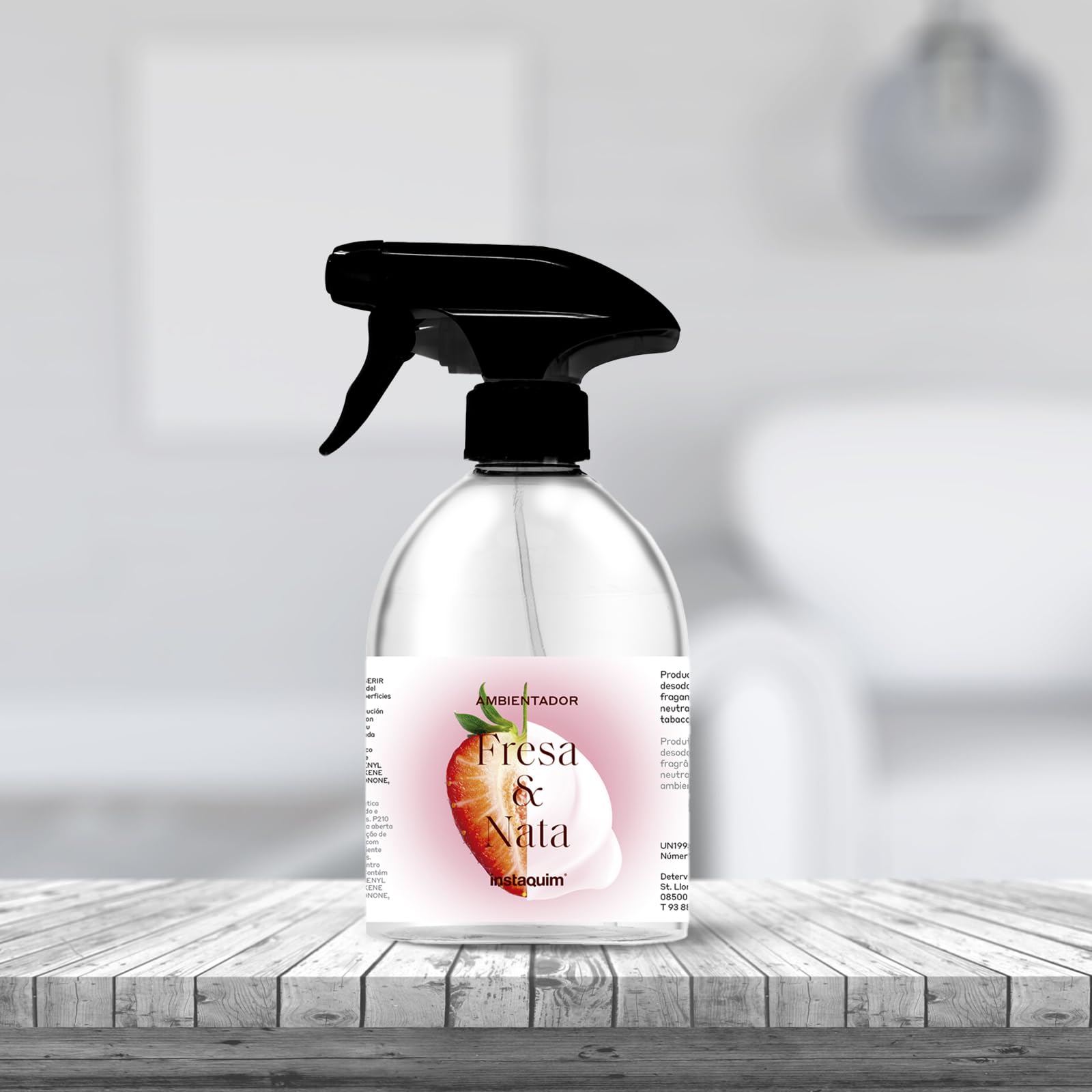 Ambientador de Fresa y Nata 12x500 ml – INSTAQUIM | Aroma de Fresa y Nata Intenso y Duradero para Hogar, Oficinas y Negocios | Neutralizador de Olores | Spray Quitaolor