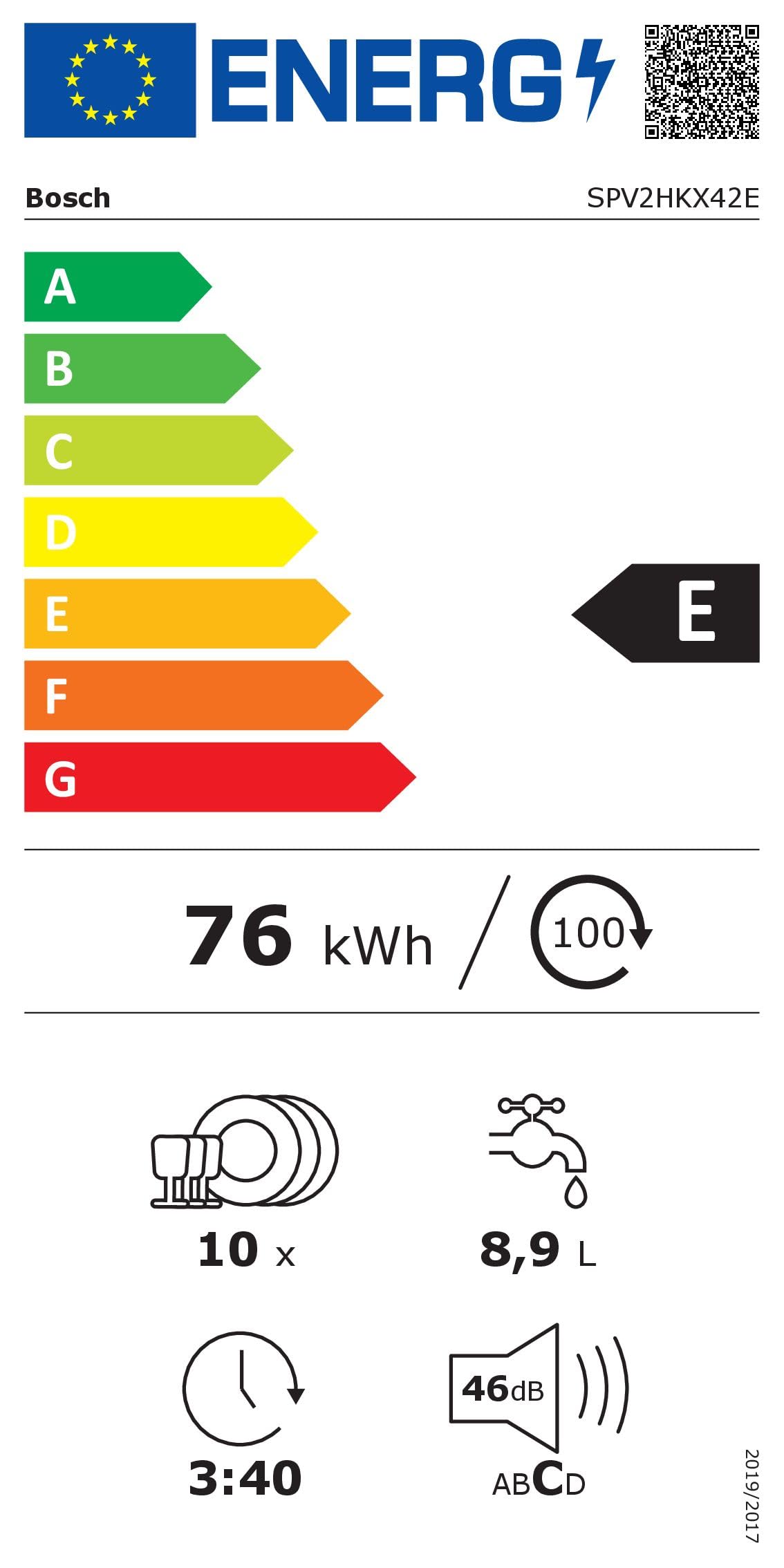 Bosch Série 2 Lave-vaisselle tout intégrable 45 cm 10 couverts Home connect