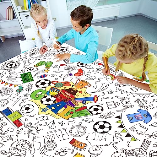 HOWAF Large Colouring Poster for Kids Girls, Football Book Books Drawing Paper Wall Doodle Art Coloring Educational Birthday Gifts Boys Green, M - Image 6