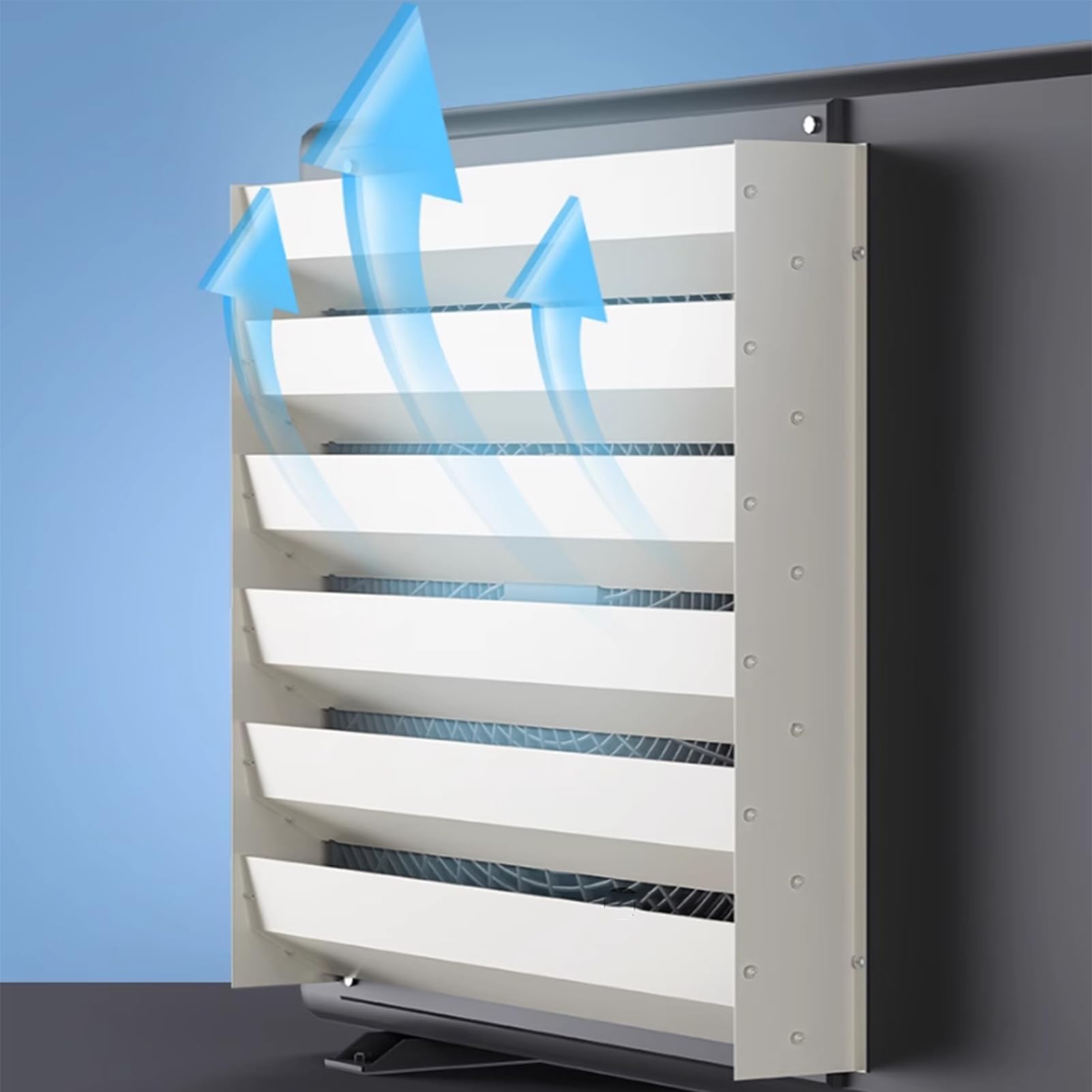 Outdoor AC Unit Wind Deflector, 17x17 in Galvanized Steel Wind Guide Heat Vent Cover Mini Split Air Baffle Universal for Heat Dissipation Direct Blow Protection