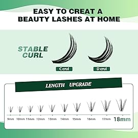 Lash Clusters 300pcs Individual Lashes 40D 0.07D Curl 15mm DIY Eyelash Extension KEYYOU Large Tray Volume Soft&Natural Eyelash Clusters(50D-0.07D,15