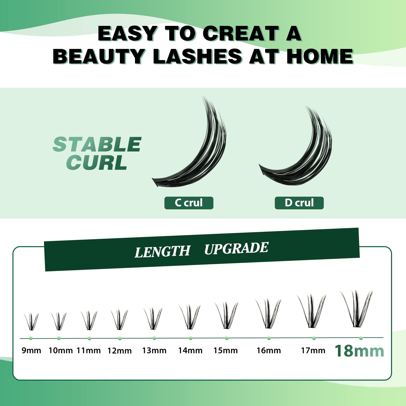 KEYYOU Wimpern Extensions 300pcs Cluster Lashes 50D D Curl 15mm Einzelne Wimpern Volume Natürlich Sanft Wimpernverlängerung（50D-D-15）