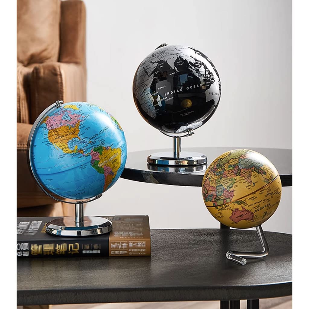 Globo Terráqueo globus świata dla dzieci, do nauki ze stojakiem, edukacyjna, obrotowa mapa świata, glob, mały rozmiar, obrót o 360°, dla nauczycieli geografii, łatwy do odczytania