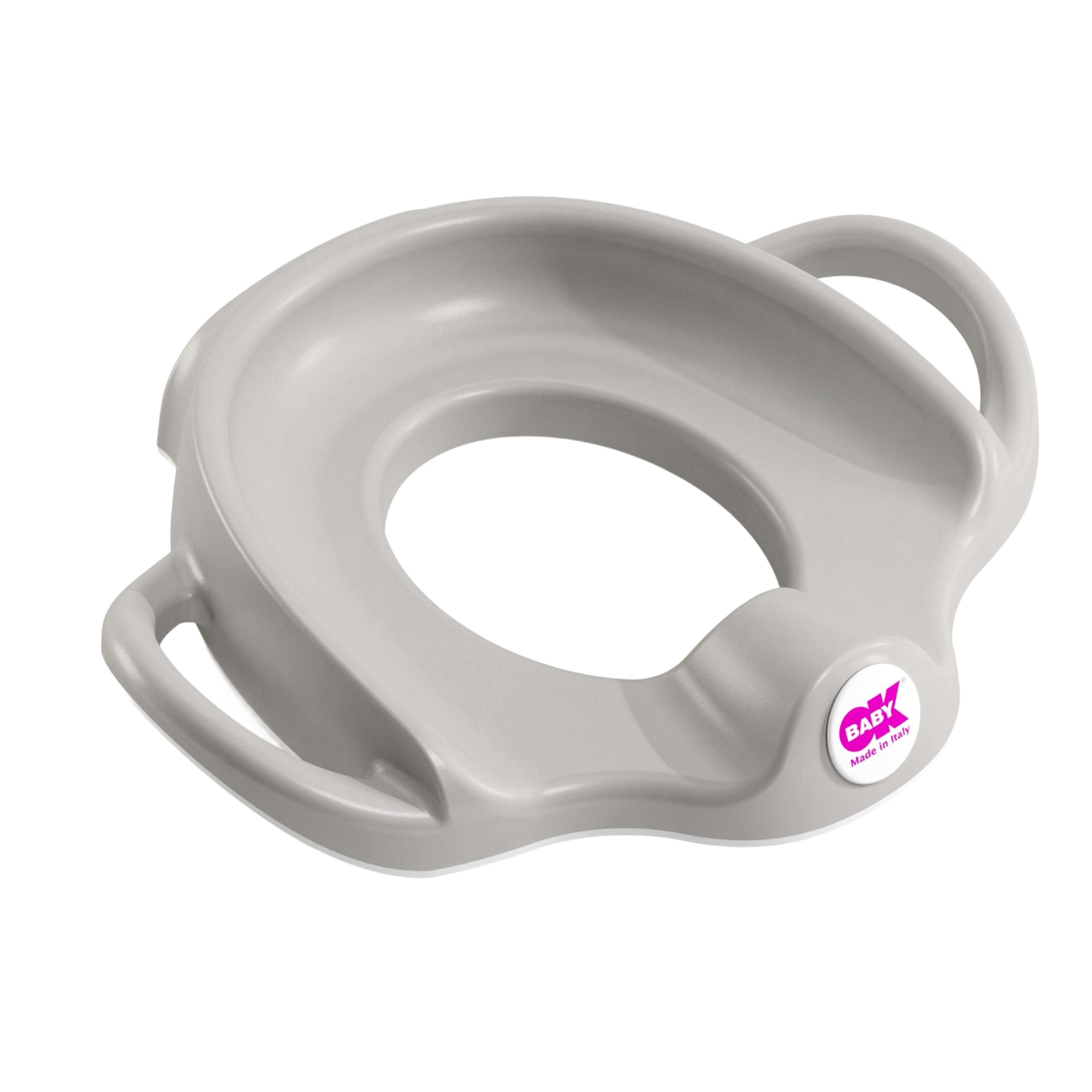 OKBABY Sofa – Toilet Seat Reducer with Non-Slip Edge, Anatomical Seat, Raised Backrest and Wide Stability Handles – Grey