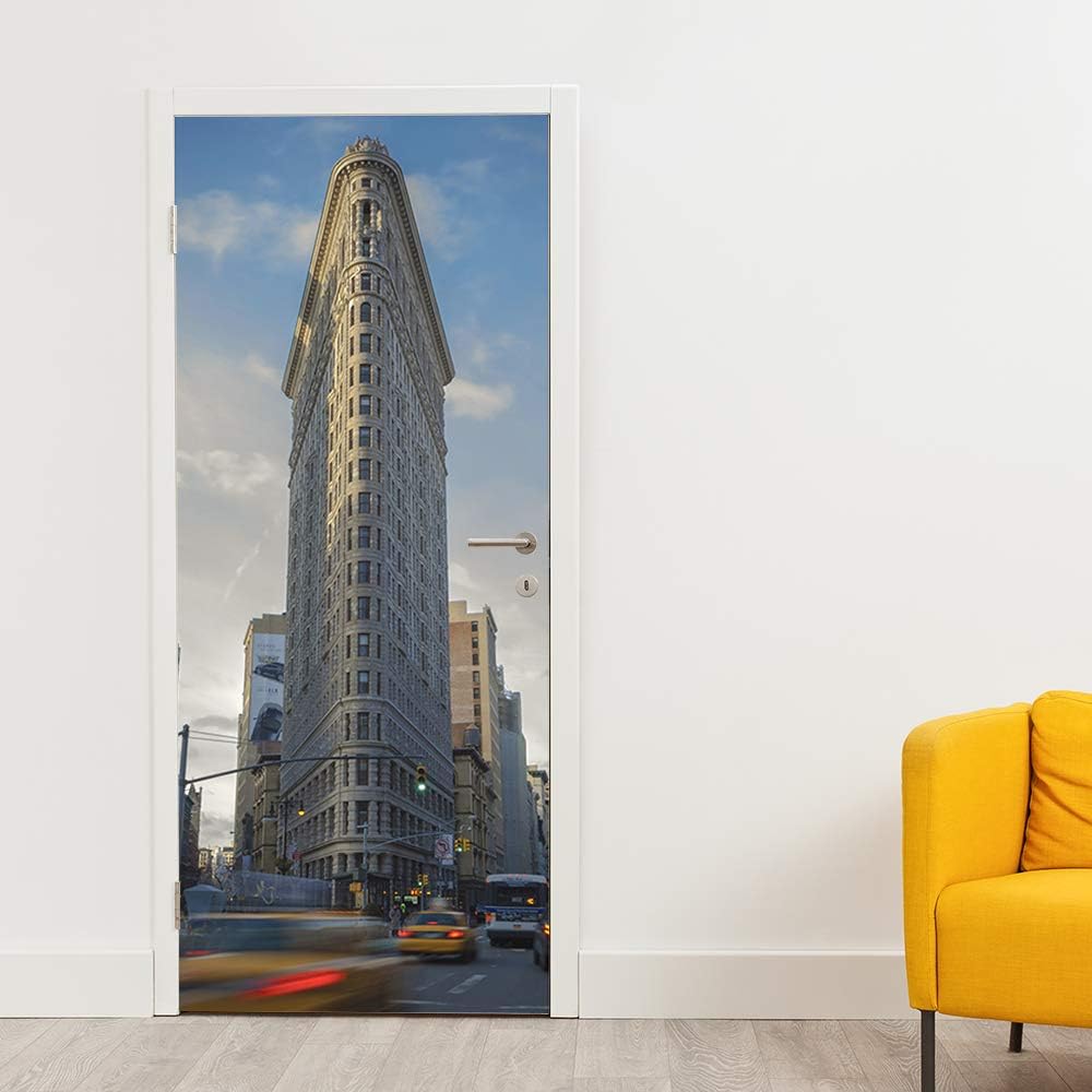 Ambiance Sticker 3D Door Mural City Art Sticker, Home Creative DIY, Peel and Stick, Self -Adhesive Wallpaper and Removable Vinyl Door Decal, New York 204 x 83 cm