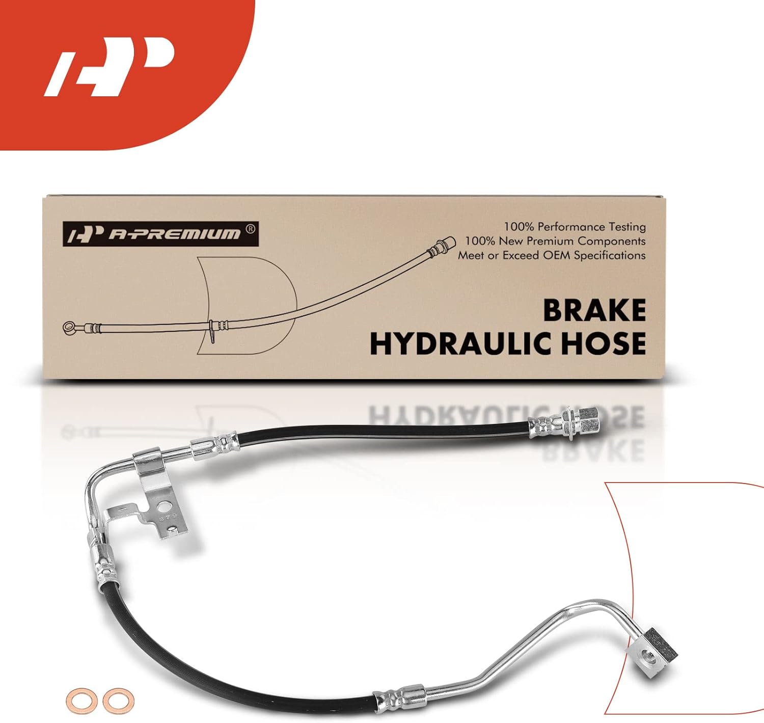 A-Premium Front Driver Brake Hydraulic Hose Compatible with Select Dodge Models - Durango 2003, Dakota 2003-2004, 4WD Only - Replace# 52010285AB