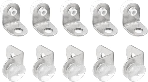Soporte de montaje de 0.47 x 0.43 pulgadas (largo x ancho) Soporte de estante de vidrio - Paquete de 10 - Bueno para estantes de vidrio - Soportes