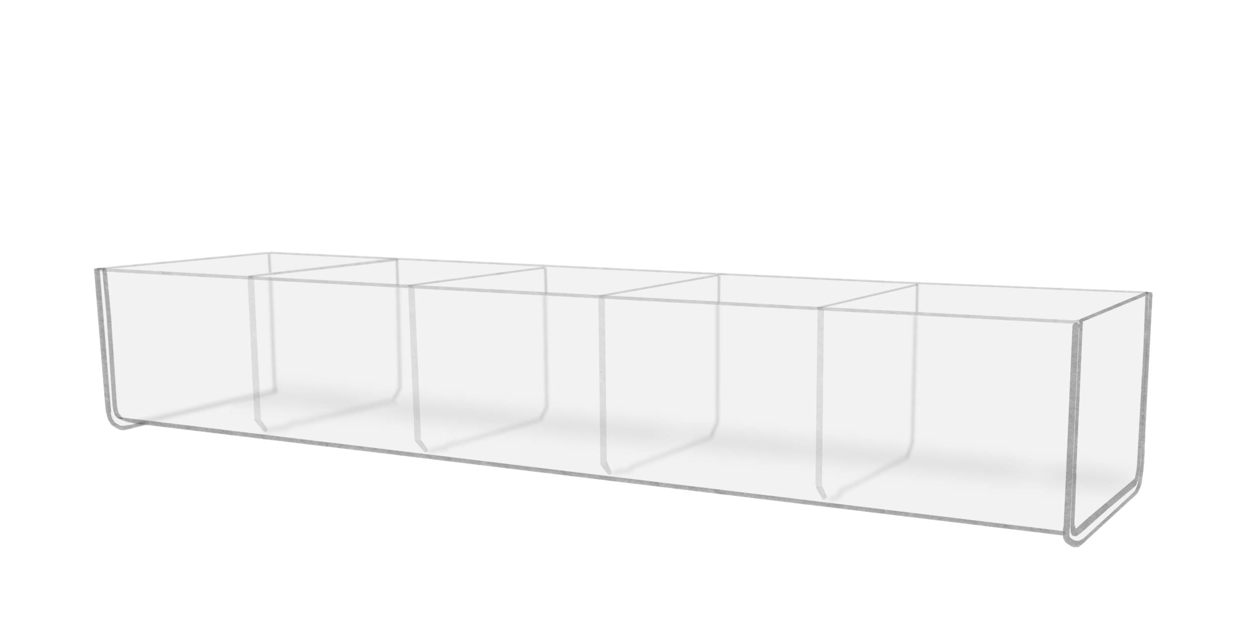 Acrylic See Through Retail Tray 5 Compartments Clear Countertop Product Merchandise Storage Caddy for Home Vanities and Businesses by Marketing Holders