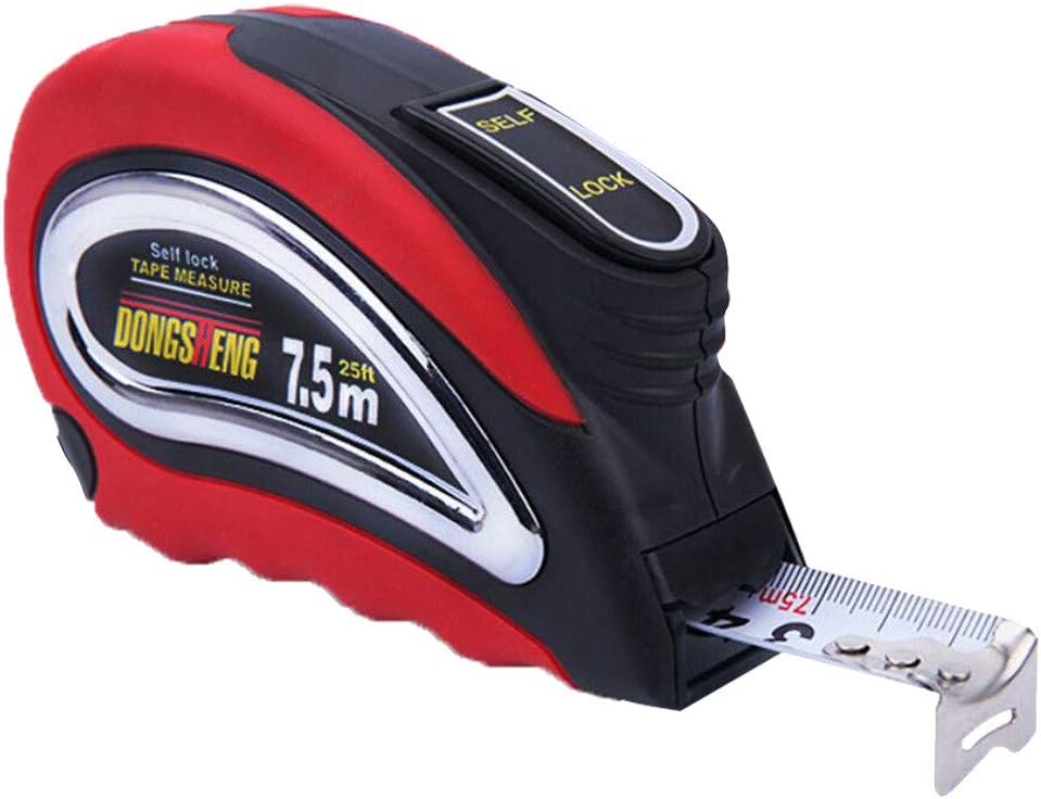 Automatic Telescoping Tape Measure, Self-Locking Measuring Tool Telescopic Ruler, 7.5 Meter High Precision Woodworking Decorative Measuring Ruler, Telescopic Small Tape (L, White)