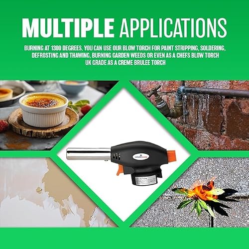 Butane Gas Blow Torch with 8 Canisters - Ideal for Camping, Culinary, BBQ, Desserts, and Soldering | Flamethrower with Auto Ignition Feature - Image 4