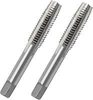 Vista 12 de 2 piezas M3x0.5 Macho, rosca métrica M3 HSS herramienta de roscado HSS, 3 flautas rectas roscas roscadas (M3 x 0.5)