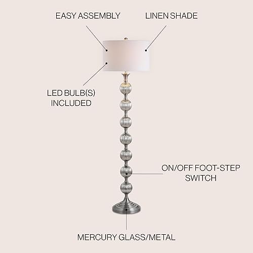 Miniatura 2 de JONATHAN Y JYL1019A Oslo - Lámpara de pie LED de vidrio y metal, de 60.5 pulgadas, contemporánea, moderna, tradicional, elegante, oficina, sala de