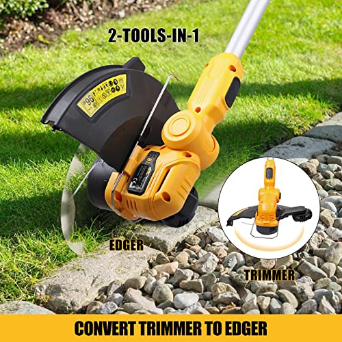 Cordless String Trimmer & Edger For Dewalt 20V Max Battery, Mellif Electric Weed Eater Brushless Weed Wacker W/ 10.2’’ Blade & Auto Line Feed & Safety Lock & Telescopic Shaft (Battery Not Included) #TOP4