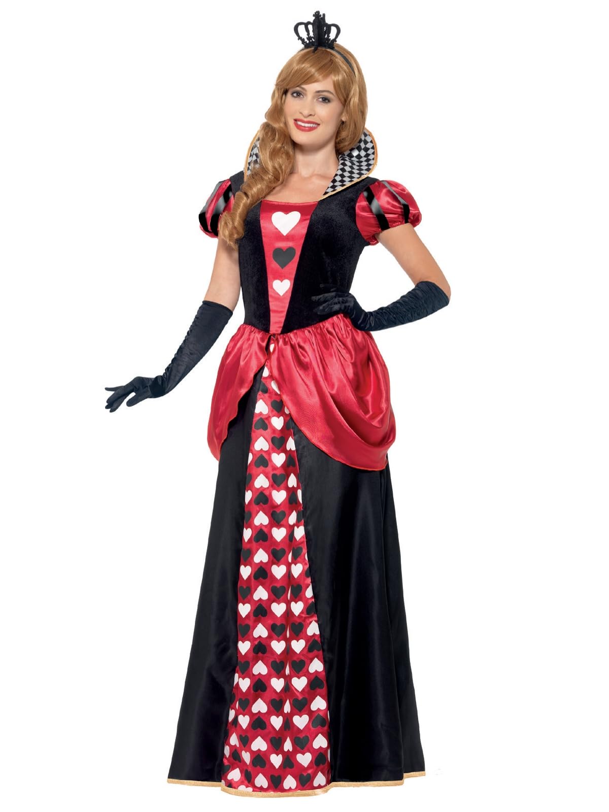 Smiffys Royal Red Queen Costume, Red with Dress and Crown, Fairytale, Wings and Wands, Queen Costume